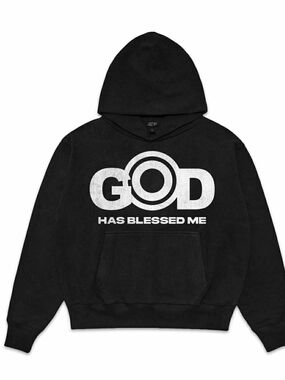 Black "God Has Blessed Me" Pullover Hoodie